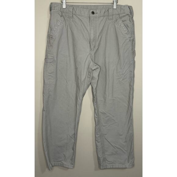 Carhartt Men's Carpenter Pants Size 38x30 100% Cotton B151-TAN Original Dungaree - Picture 1 of 7